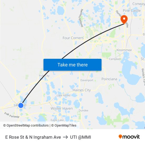 E Rose St &  N Ingraham Ave to UTI @MMI map