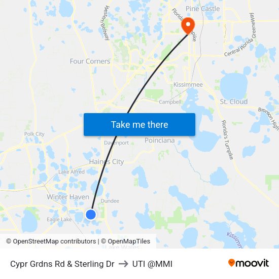 Cypr Grdns Rd & Sterling Dr to UTI @MMI map
