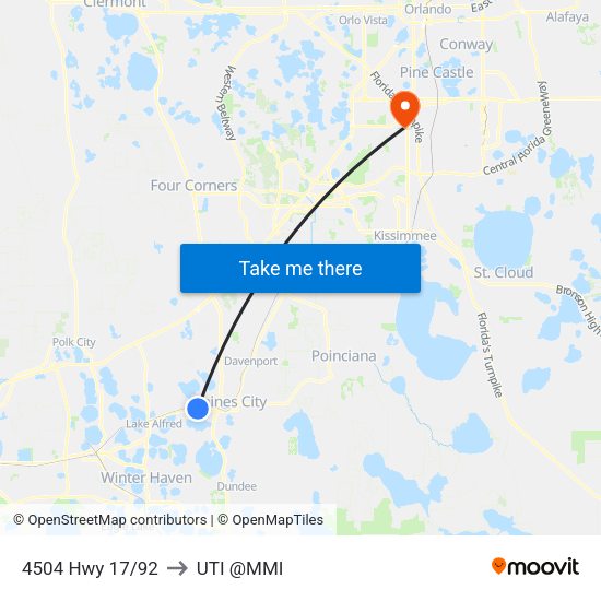 4504 Hwy 17/92 to UTI @MMI map