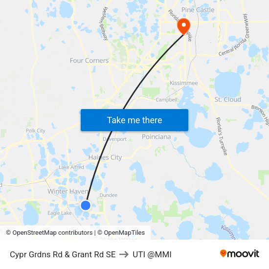 Cypr Grdns Rd & Grant Rd SE to UTI @MMI map
