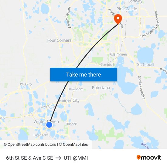 6th St SE & Ave C SE to UTI @MMI map