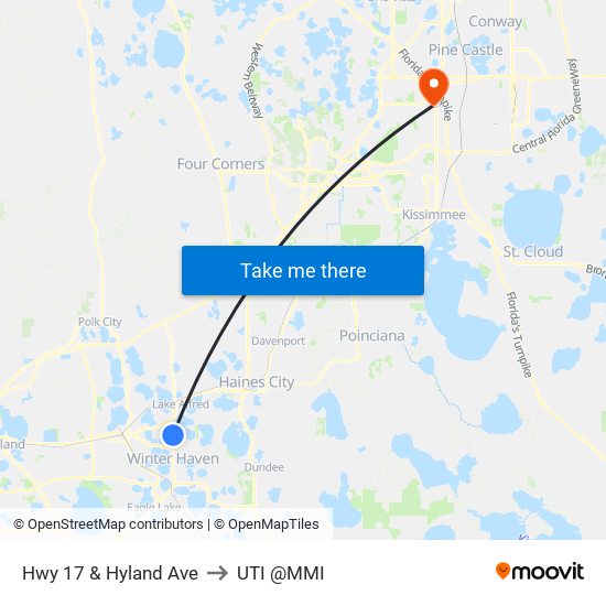 Hwy 17 & Hyland Ave to UTI @MMI map