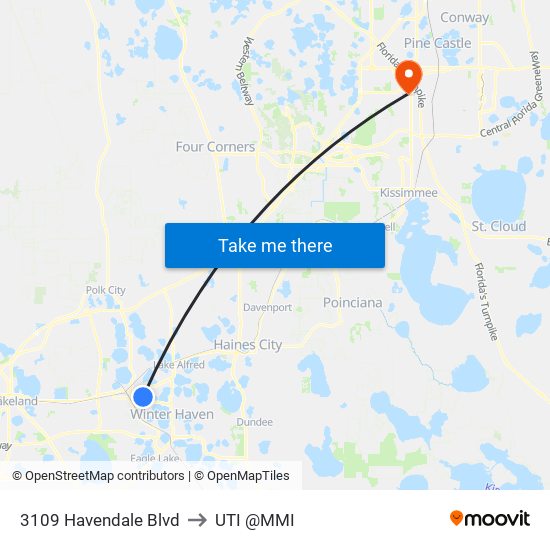 3109 Havendale Blvd to UTI @MMI map