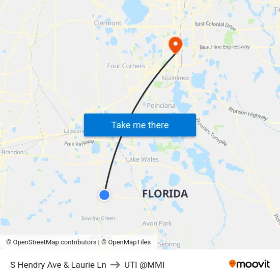 S Hendry Ave & Laurie Ln to UTI @MMI map
