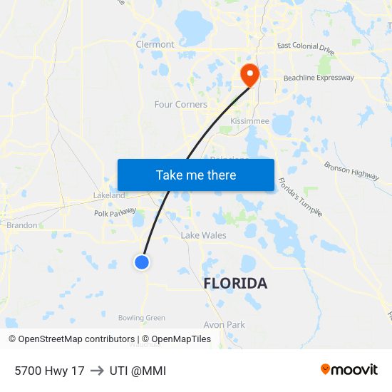 5700 Hwy 17 to UTI @MMI map