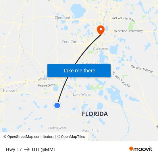 Hwy 17 to UTI @MMI map