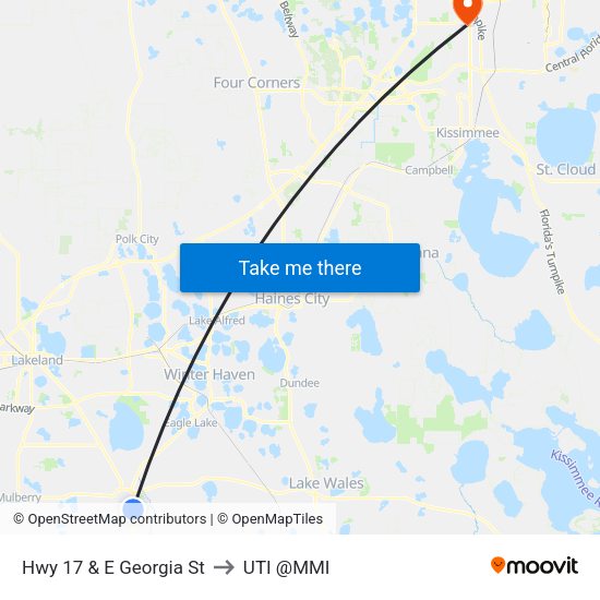 Hwy 17 & E Georgia St to UTI @MMI map