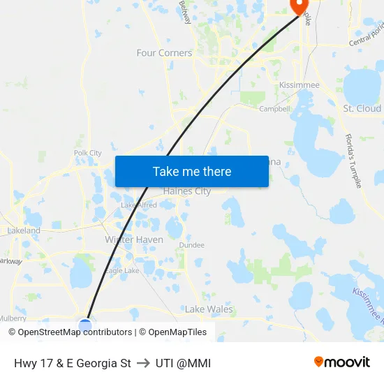 Hwy 17 & E Georgia St to UTI @MMI map