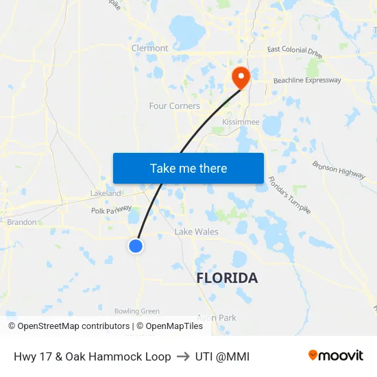 Hwy 17 & Oak Hammock Loop to UTI @MMI map