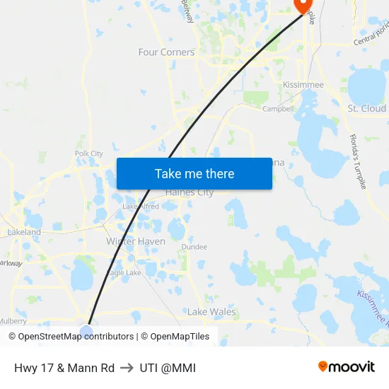 Hwy 17 & Mann Rd to UTI @MMI map