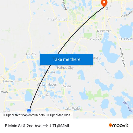 E Main St & 2nd Ave to UTI @MMI map