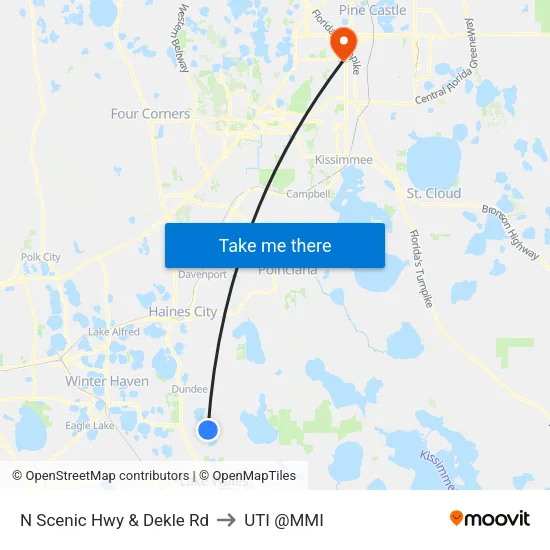 N Scenic Hwy & Dekle Rd to UTI @MMI map