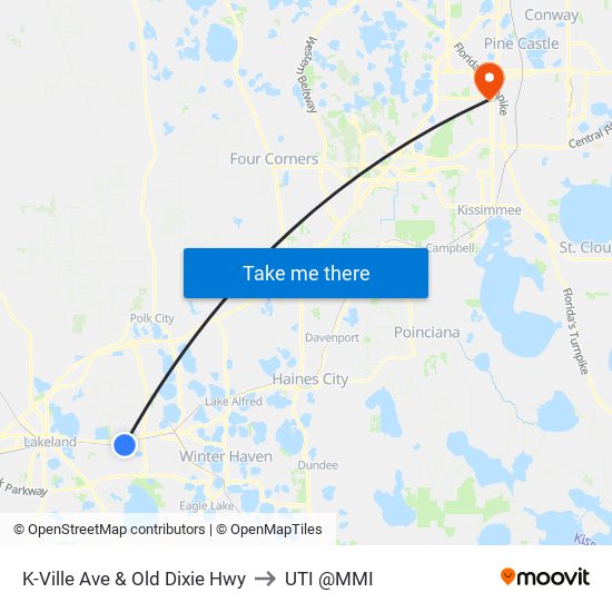 K-Ville Ave & Old Dixie Hwy to UTI @MMI map