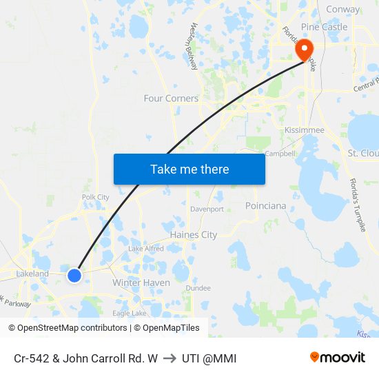 Cr-542 & John Carroll Rd. W to UTI @MMI map