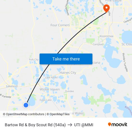 Bartow Rd & Boy Scout Rd (540a) to UTI @MMI map