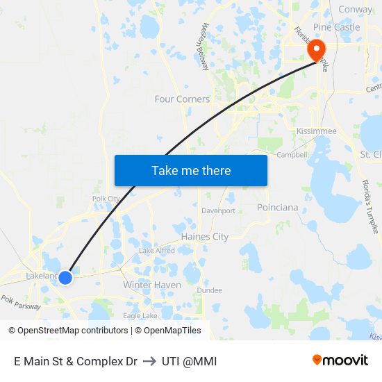 E Main St & Complex Dr to UTI @MMI map