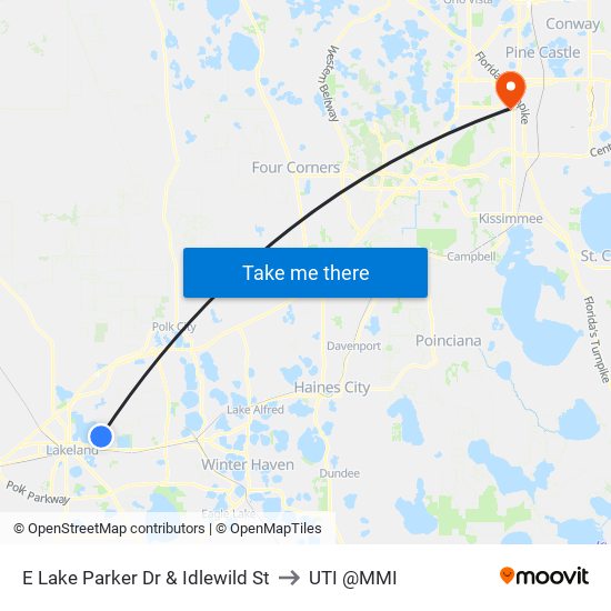 E Lake Parker Dr & Idlewild St to UTI @MMI map