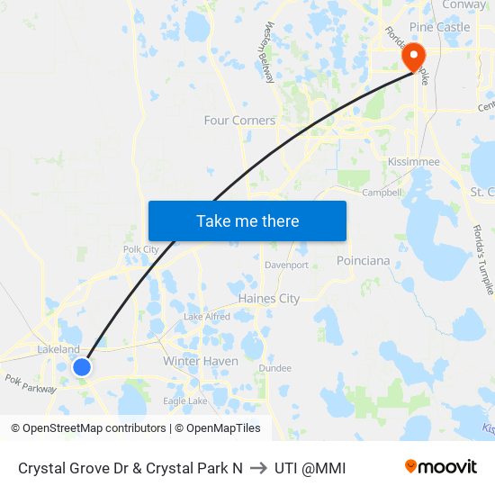 Crystal Grove Dr & Crystal Park N to UTI @MMI map