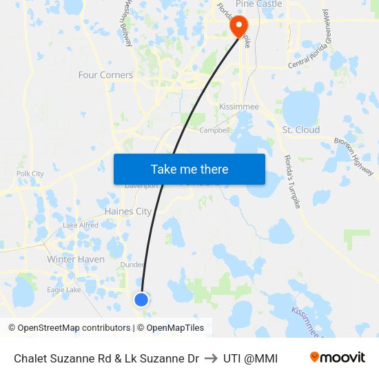 Chalet Suzanne Rd & Lk Suzanne Dr to UTI @MMI map