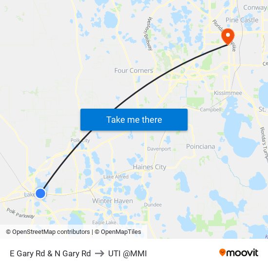 E Gary Rd & N Gary Rd to UTI @MMI map