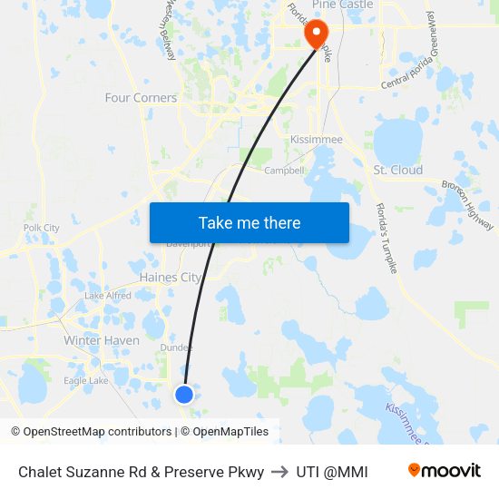 Chalet Suzanne Rd & Preserve Pkwy to UTI @MMI map