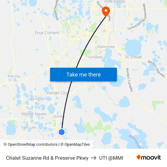 Chalet Suzanne Rd & Preserve Pkwy to UTI @MMI map