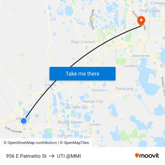956 E Palmetto St to UTI @MMI map