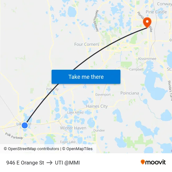 946 E Orange St to UTI @MMI map