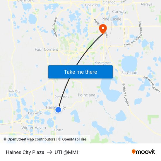 Haines City Plaza to UTI @MMI map
