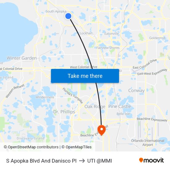 S Apopka Blvd And Danisco Pl to UTI @MMI map