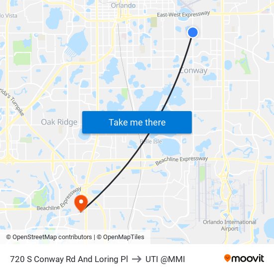 720 S Conway Rd And Loring Pl to UTI @MMI map