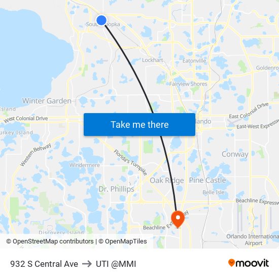 932 S Central Ave to UTI @MMI map