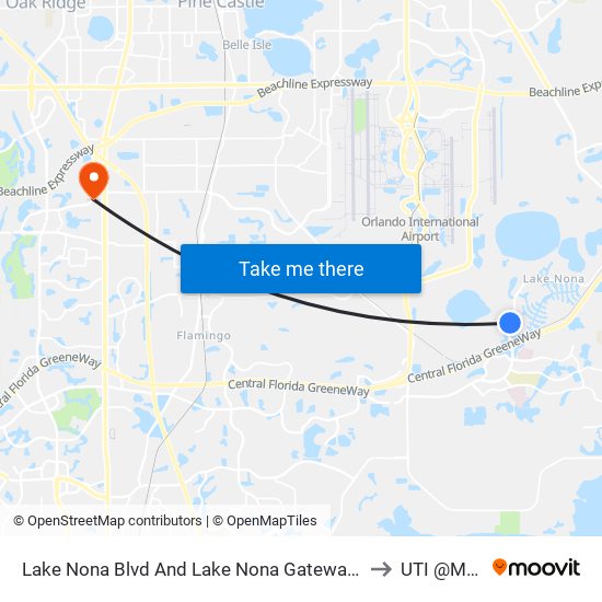 Lake Nona Blvd And Lake Nona Gateway Rd to UTI @MMI map