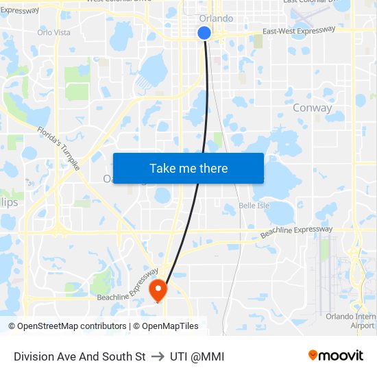 Division Ave And South St to UTI @MMI map