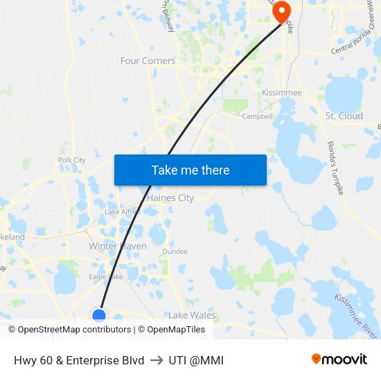Hwy 60 & Enterprise Blvd to UTI @MMI map