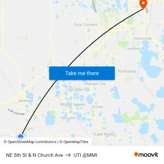 NE 5th St & N Church Ave to UTI @MMI map