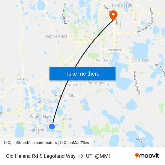 Old Helena Rd & Legoland Way to UTI @MMI map