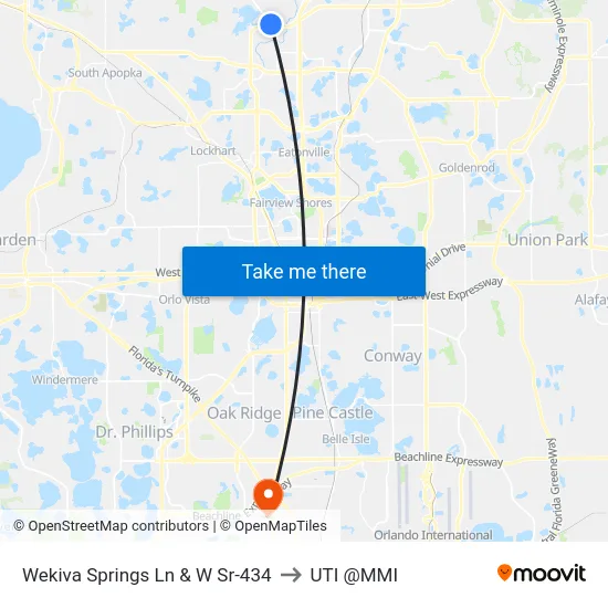 Wekiva Springs Ln & W Sr-434 to UTI @MMI map