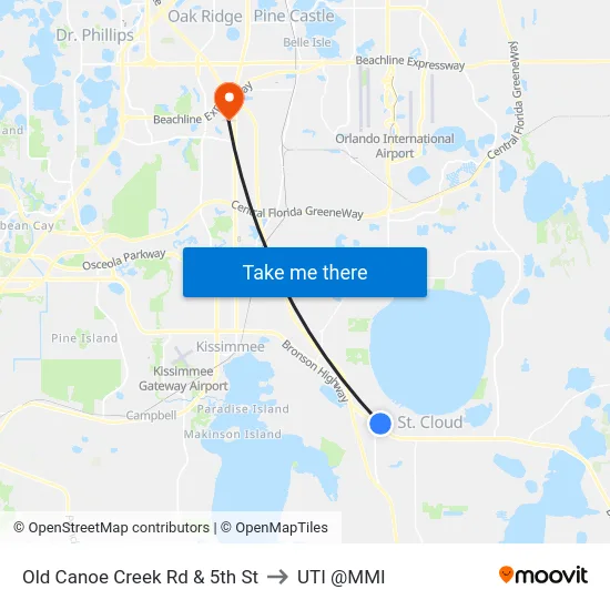 Old Canoe Creek Rd & 5th St to UTI @MMI map