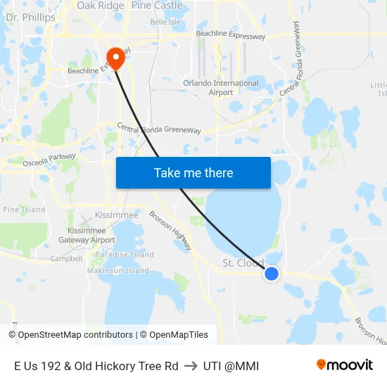 E Us 192 & Old Hickory Tree Rd to UTI @MMI map