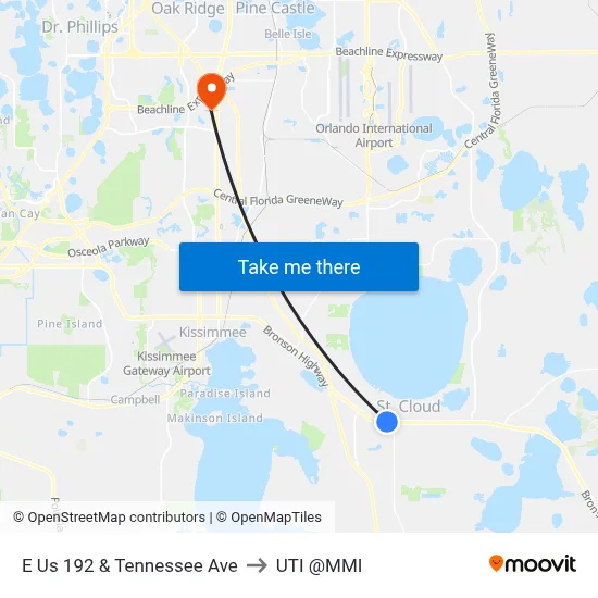 E Us 192 & Tennessee Ave to UTI @MMI map