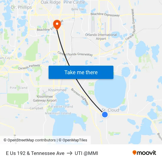 E Us 192 & Tennessee Ave to UTI @MMI map