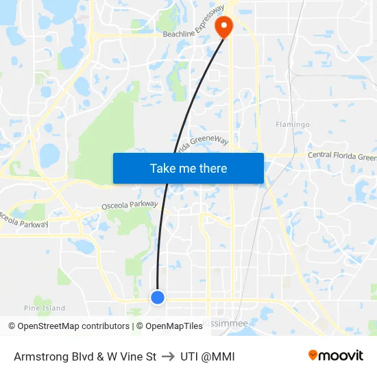 Armstrong Blvd & W Vine St to UTI @MMI map