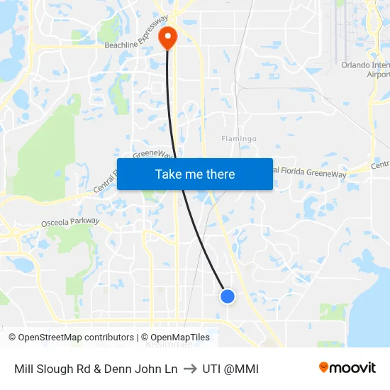 Mill Slough Rd & Denn John Ln to UTI @MMI map