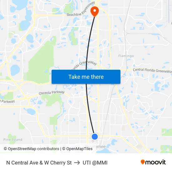 N Central Ave & W Cherry St to UTI @MMI map