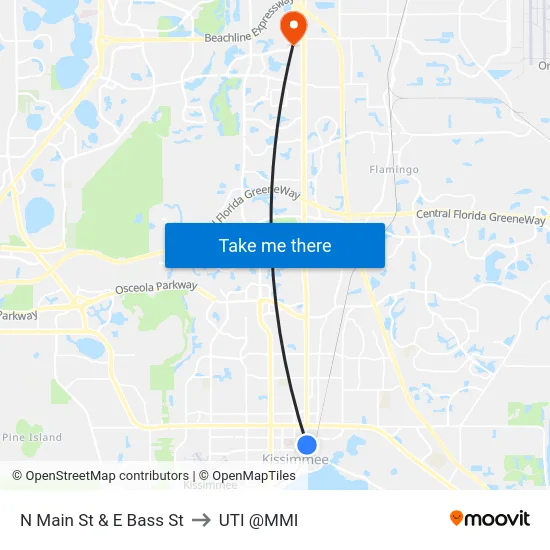 N Main St & E Bass St to UTI @MMI map