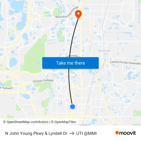 N John Young Pkwy & Lyndell Dr to UTI @MMI map