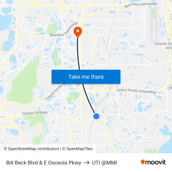 Bill Beck Blvd & E Osceola Pkwy to UTI @MMI map