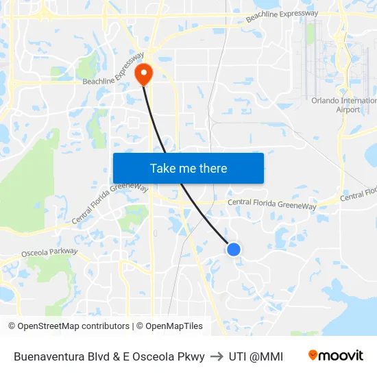 Buenaventura Blvd & E Osceola Pkwy to UTI @MMI map