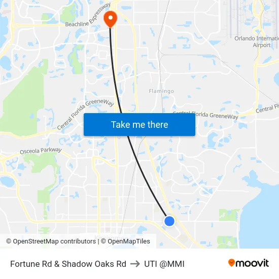 Fortune Rd & Shadow Oaks Rd to UTI @MMI map